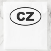 Tschechische Republik - CZ - Europäische Ovaler Aufkleber (Tasche)