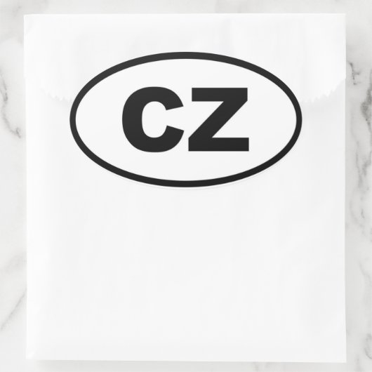 Tschechische Republik - CZ - Europäische Ovaler Aufkleber (Tasche)