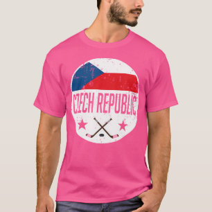 Tschechische Republik Eishockey Flaggentrikot Unte T-Shirt