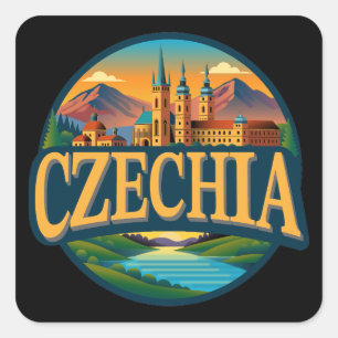 Tschechische Republik Europa Quadratischer Aufkleber