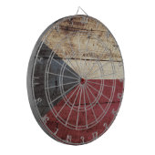 Tschechische Republik-Flagge auf altem hölzernem Dartscheibe (Vorderseite Links)