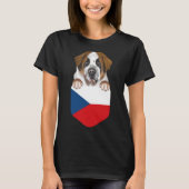 Tschechische Republik Flagge Bernard-Hund in Tasch T-Shirt (Vorderseite)