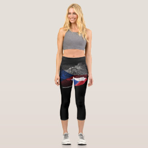 Tschechische Republik Flagge Capri Leggings