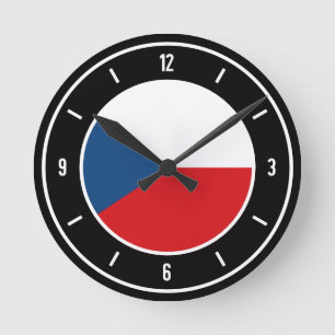 Tschechische Republik Flagge Elegant Runde Wanduhr
