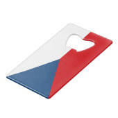 Tschechische Republik-Flagge Geldkarten Flaschenöffner (Rückseite Schrägansicht)