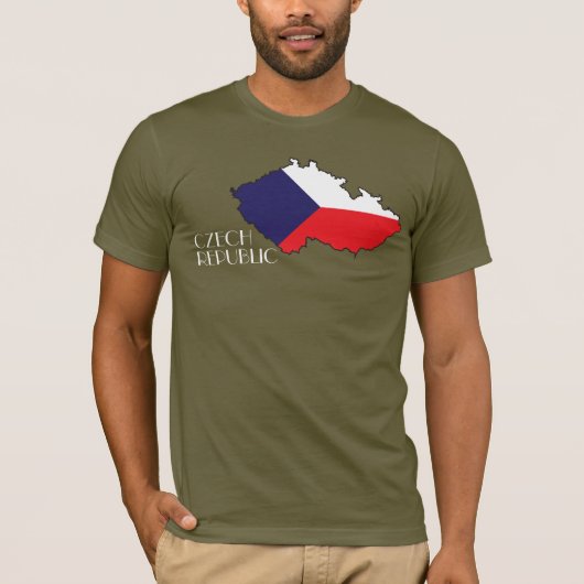 Tschechische Republik Flagge-Karte Shirt (Vorderseite)