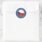 Tschechische Republik - Flagge, Karte und Emblem Runder Aufkleber (Tasche)