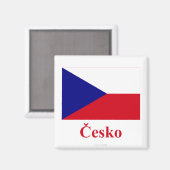 Tschechische Republik Flagge mit Name Magnet (Vorderseite/Rückseite)