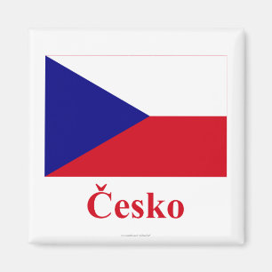 Tschechische Republik Flagge mit Name Magnet