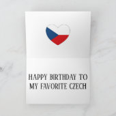 Tschechische Republik Flagge Patriotic Geburtstag Karte (Innenseite)