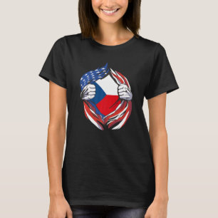 Tschechische Republik Flaggenamerikaner Stolz auf  T-Shirt