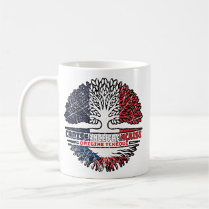 Tschechische Republik Frankreich - Tree Roots-Flag Kaffeetasse