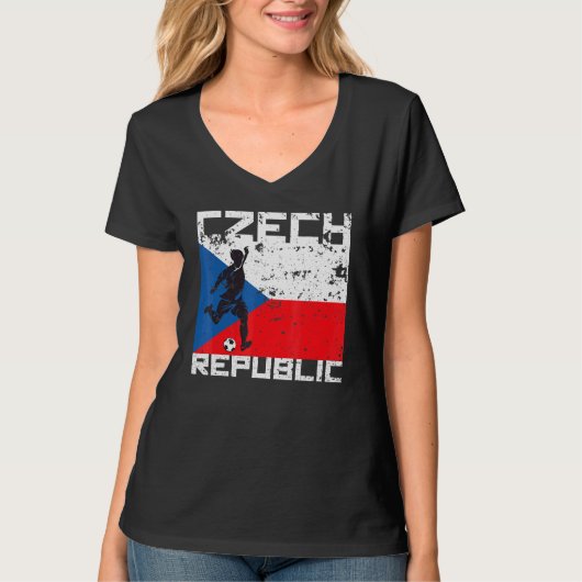 Tschechische Republik Fußball Fan Jersey Flag Cze T-Shirt (Vorderseite)