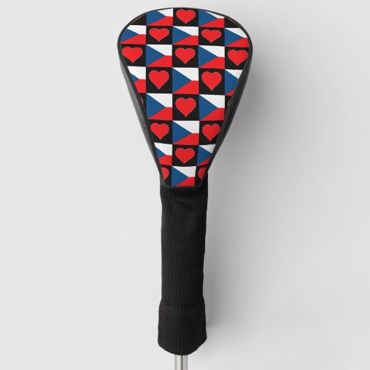 Tschechische Republik Golf Lover Herzstück Muster  Headcover (Vorderseite)
