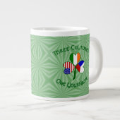 Tschechische Republik Irland USA Kleeblatt Flag Pe Jumbo-Tasse (Vorderseite Rechts)