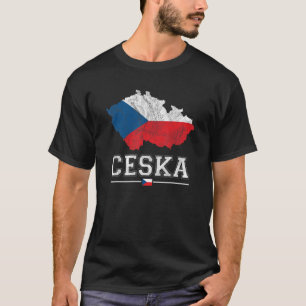 Tschechische Republik Karte und Flagge Souvenir er T-Shirt