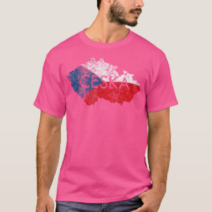 Tschechische Republik - Karte und Flaggen Souvenir T-Shirt