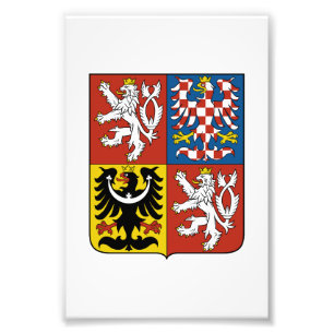 Tschechische Republik Landeswappen Symbol Emblem F Fotodruck