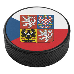 Tschechische Republik mit überlagerten Wappen Eishockey Puck