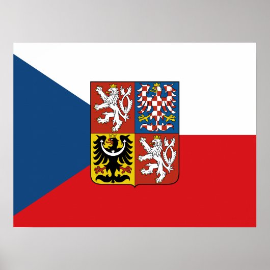 Tschechische Republik mit überlagerten Wappen Poster (Vorne)