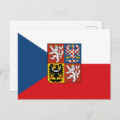 Tschechische Republik mit überlagerten Wappen Postkarte (Vorne/Hinten)