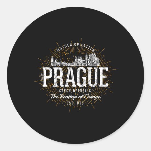 Tschechische Republik Prag Runder Aufkleber (Vorderseite)