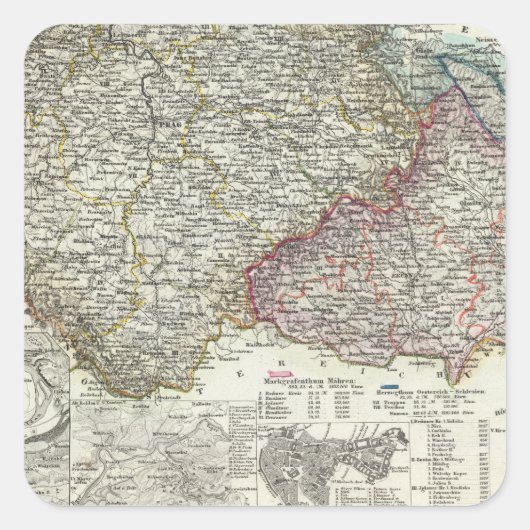 Tschechische Republik Quadratischer Aufkleber (Vorderseite)