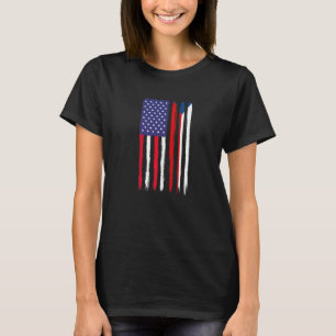 Tschechische Republik Roots Halb US Flagge Patriot T-Shirt