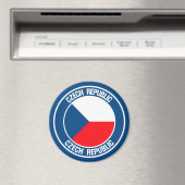 Tschechische Republik - RundEmblem Magnet (In Situ (Geschirrspüler))