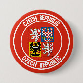 Tschechische Republik-rundes Emblem Button (Vorderseite)