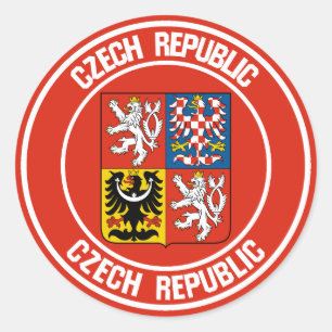 Tschechische Republik-rundes Emblem Runder Aufkleber