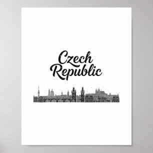 Tschechische Republik Skyline Reise Urlaub Outfits Poster