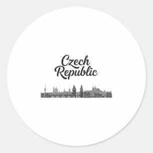 Tschechische Republik Skyline Reise Urlaub Outfits Runder Aufkleber