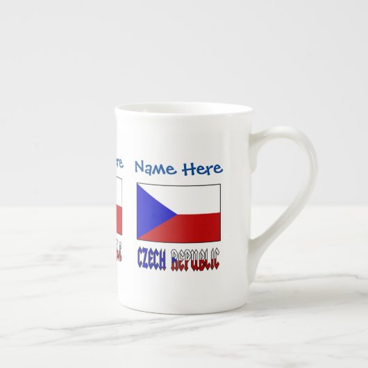 Tschechische Republik - Tschechien Flaggenblau - P Porzellantasse (Rechts)