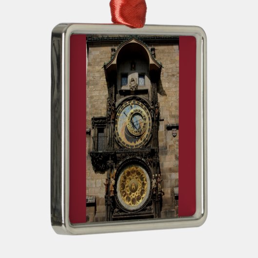 Tschechische Republik-Uhr Prags Silbernes Ornament (Rechts)