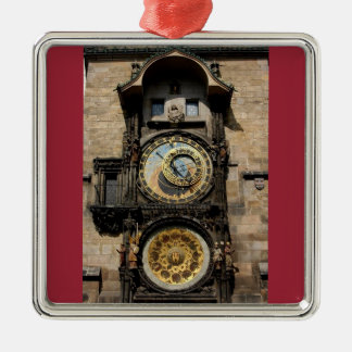 Tschechische Republik-Uhr Prags Silbernes Ornament