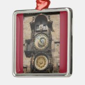 Tschechische Republik-Uhr Prags Silbernes Ornament (Links)