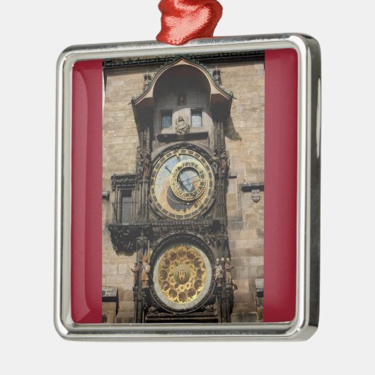 Tschechische Republik-Uhr Prags Silbernes Ornament (Links)