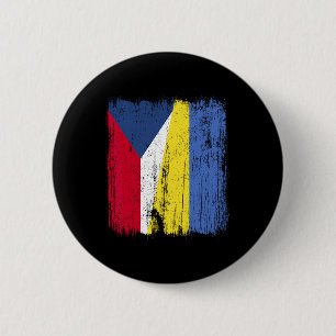 Tschechische Republik Ukraine Halbe Flagge Tschech Button