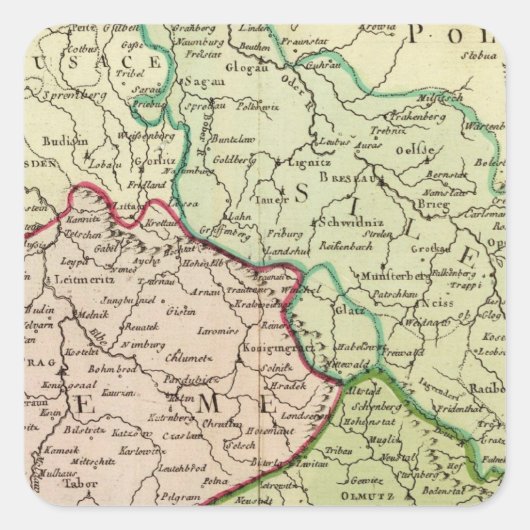 Tschechische Republik und Polen Quadratischer Aufkleber (Vorderseite)