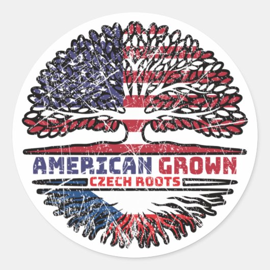 Tschechische Republik USA USA Vereinigte Staaten Runder Aufkleber (Vorderseite)