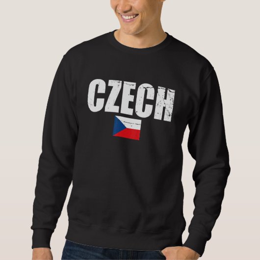 Tschechische Republik Vintag tschechische Flagge T Sweatshirt (Vorderseite)
