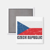 Tschechische Republik - Vintage Flagge Magnet (Vorderseite/Rückseite)