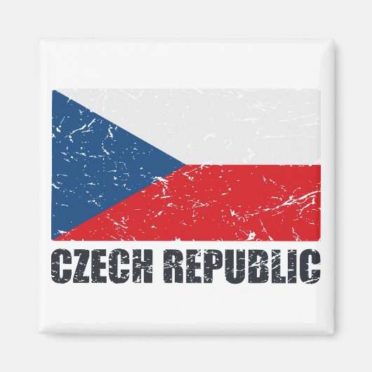 Tschechische Republik - Vintage Flagge Magnet (Vorne)