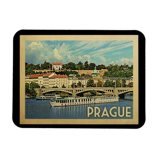 Tschechische Republik-Vintage Reise Prags Magnet (Horizontal)
