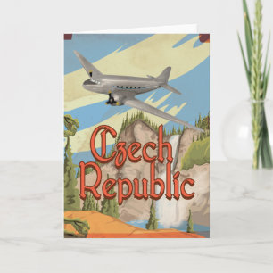 Tschechische Republik Vintage-Reiseposter Feiertagskarte
