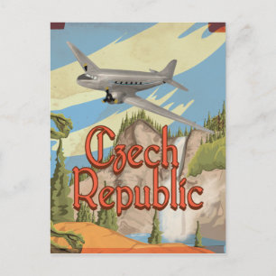Tschechische Republik Vintage-Reiseposter Postkarte
