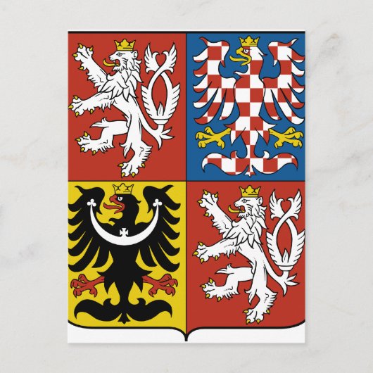 Tschechische Republik Wappen CZ Postkarte (Vorderseite)