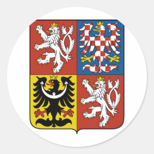 Tschechische Republik Wappen CZ Runder Aufkleber