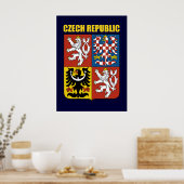Tschechische Republik - Wappen Poster (Küche)